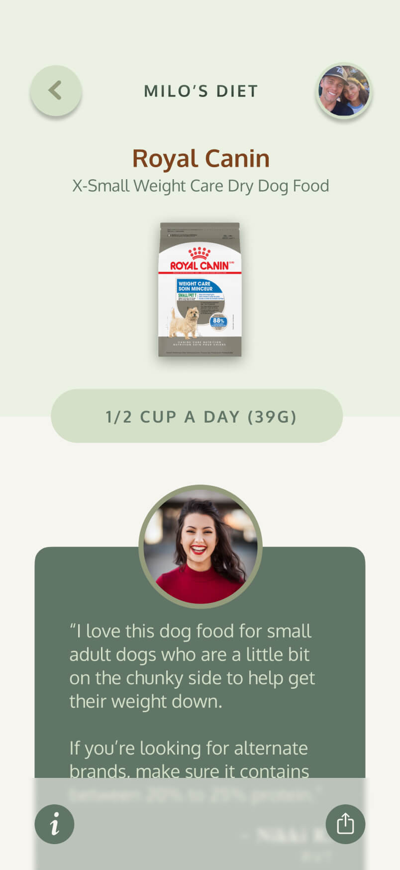 Mil Pet Health app screenshot