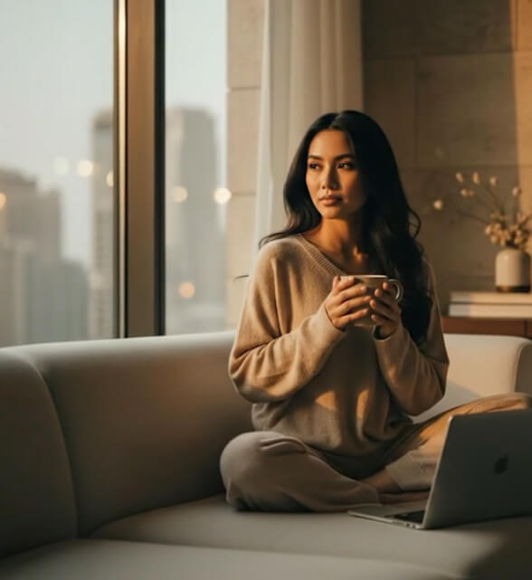 A person working in a comfortable office setting